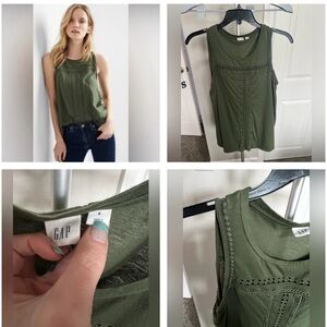 GAP Women's Green Sleeveless Top